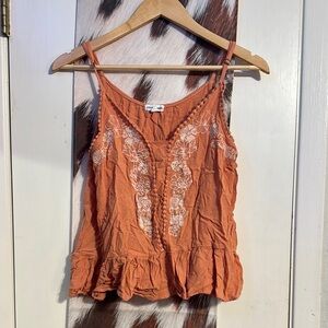 Love on a Hanger Orange Ruffled Peplum Camisole